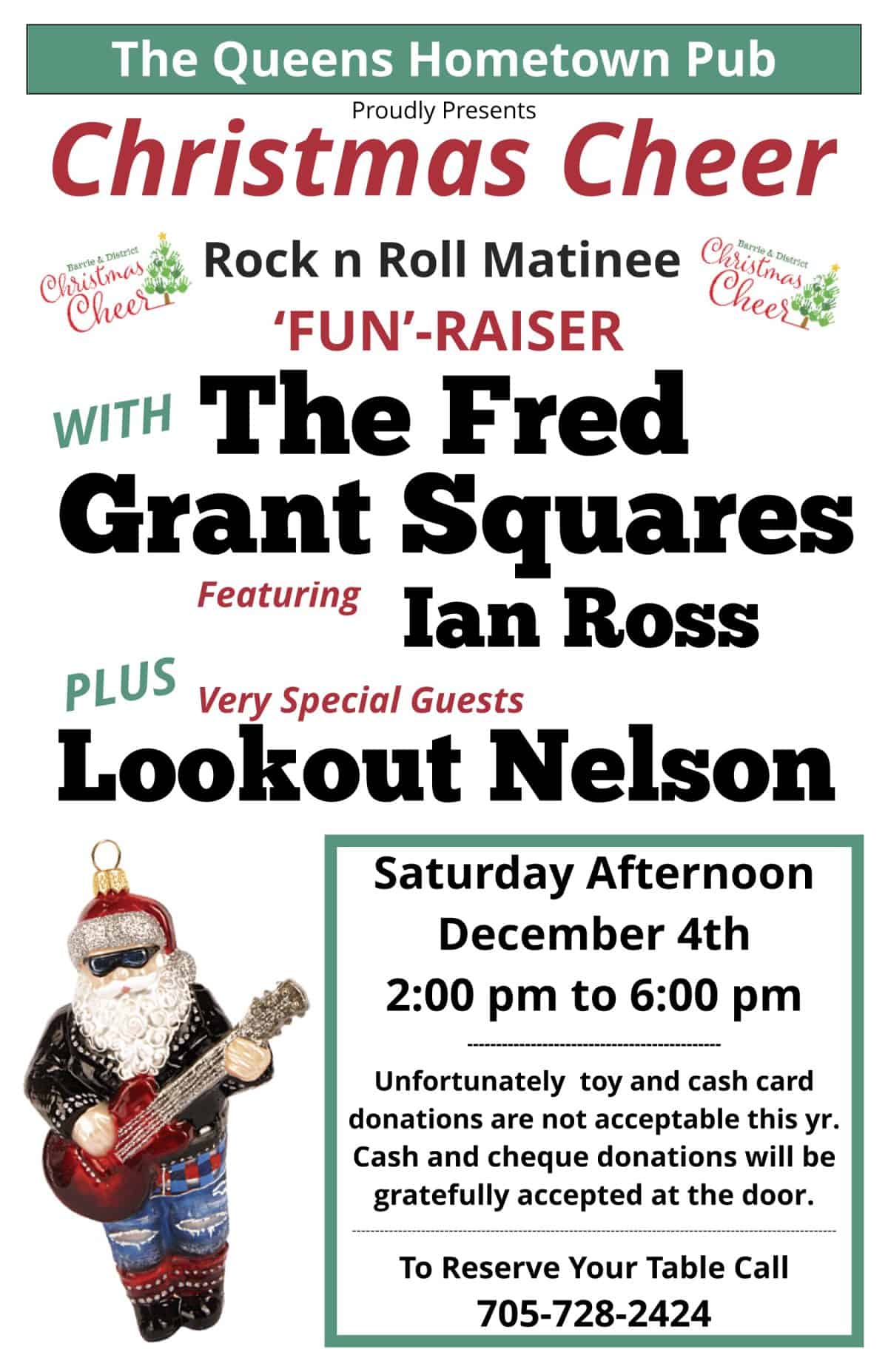 Fred Grant Squares 'FunRaiser' at The Queens Hometown Bar & Grill Barrie & District Christmas